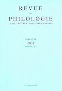 Revue de philologie, de littérature et d'histoire anciennes, v. 75